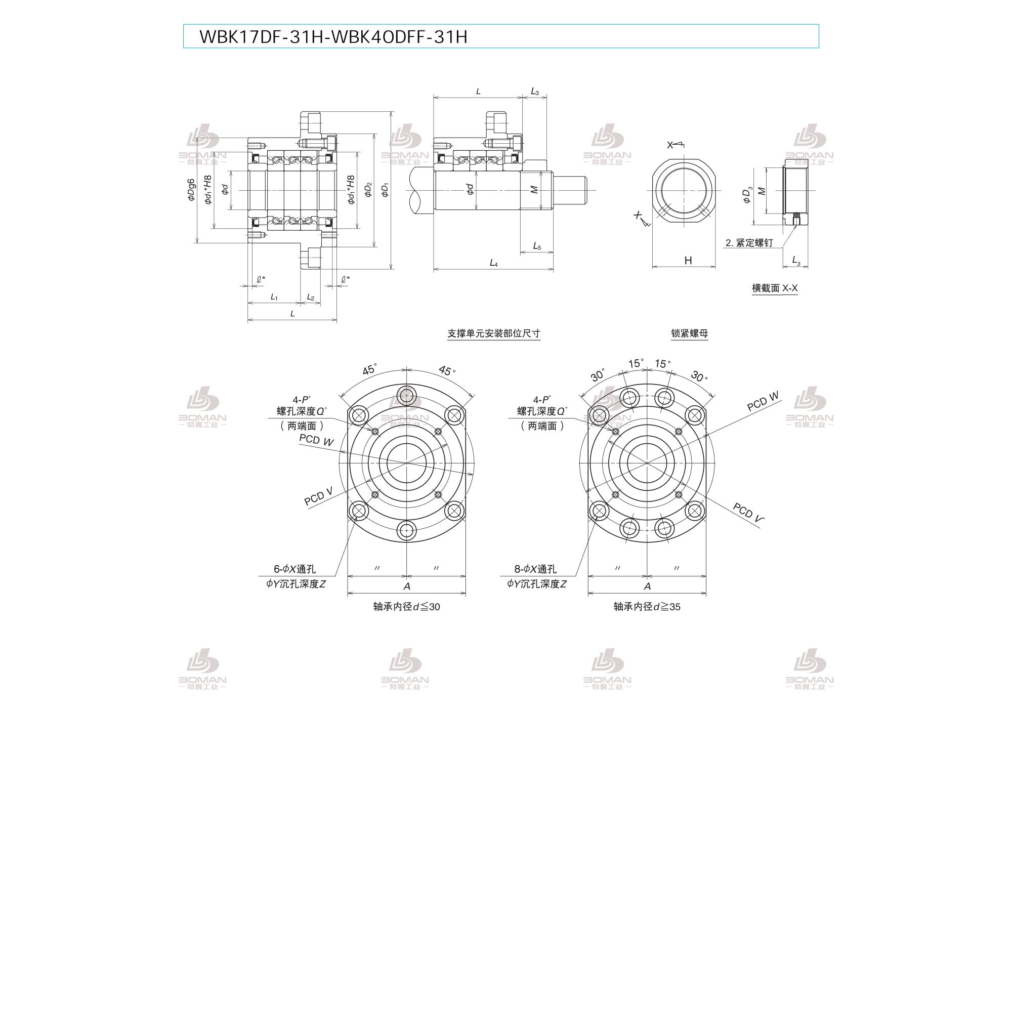 WBK40DFF-31H-高载荷机床专用支承单元