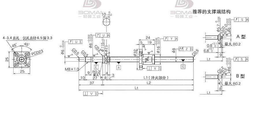 KURODA GP081FDS-AAFR-0170B-C3S 黑田丝杆替换尺寸视频