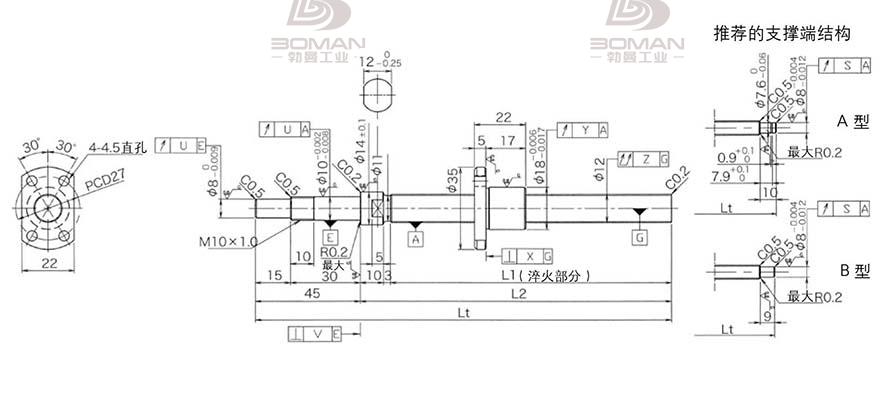 KURODA DP1202JS-HDNR-0300B-C3F 黑田GK系列丝杆