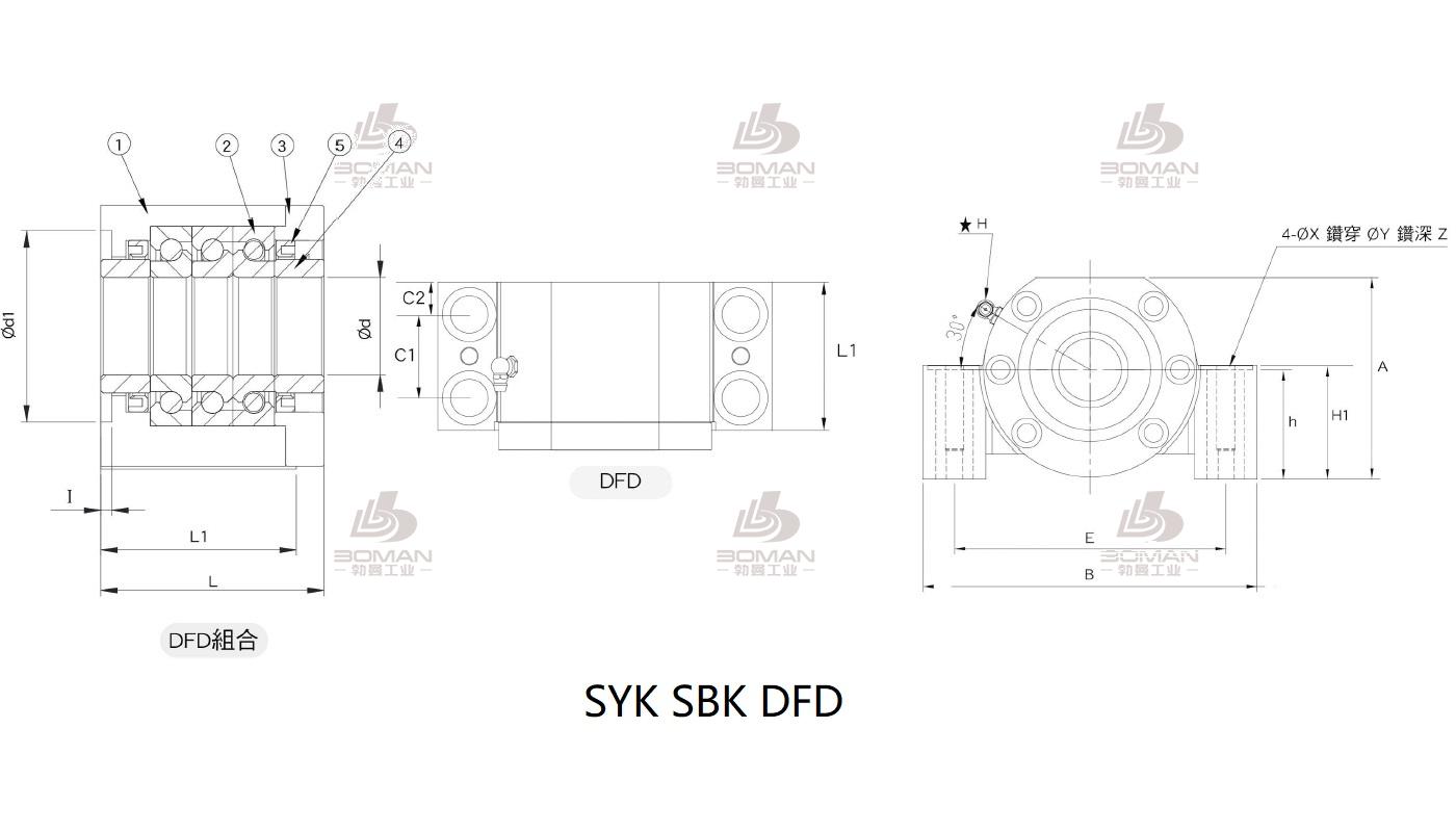 SYK MBCK25-H syk丝杆支撑座3d