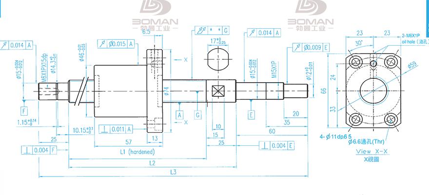 TBI XSVR02010B1DGC5-1099-P1 tbi滚珠丝杆尺寸表